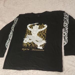 Black Graphic Long Sleeve Shirt